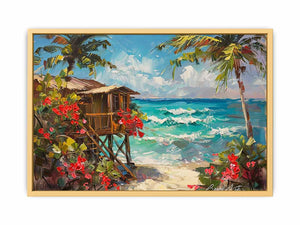 Wooden Beach House Streched canvas