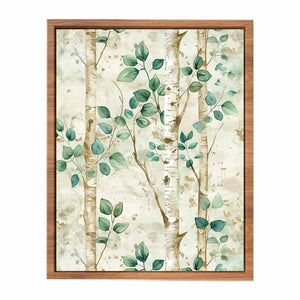 Birchtree Watercolor Painting Poster