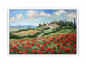 Poppies House Framed Print