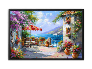 Italy, europe, Beachside Cafe Canvas Print