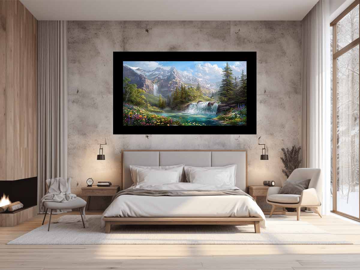 Mountain Waterfall Painting