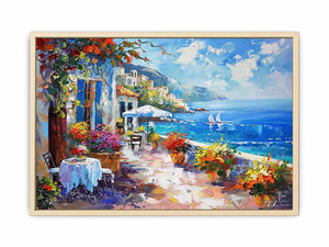 Beachside Cafe Art Print