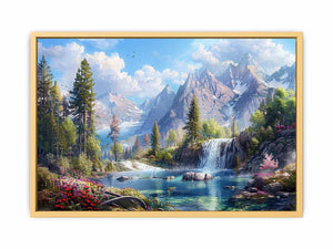 Mountain Waterfall Streched canvas