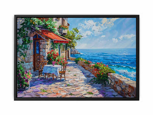 Italian beach cafe Canvas Print
