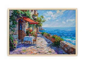 Italian beach cafe Art Print
