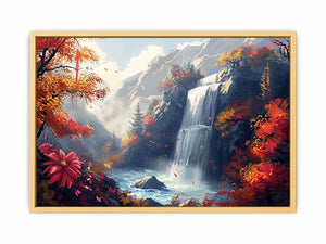 Autumn Waterfall Streched canvas