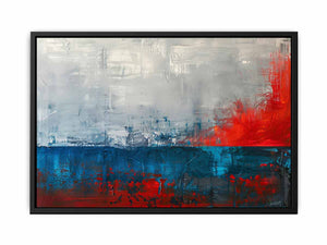 Red Blue Abstract Art Canvas Print