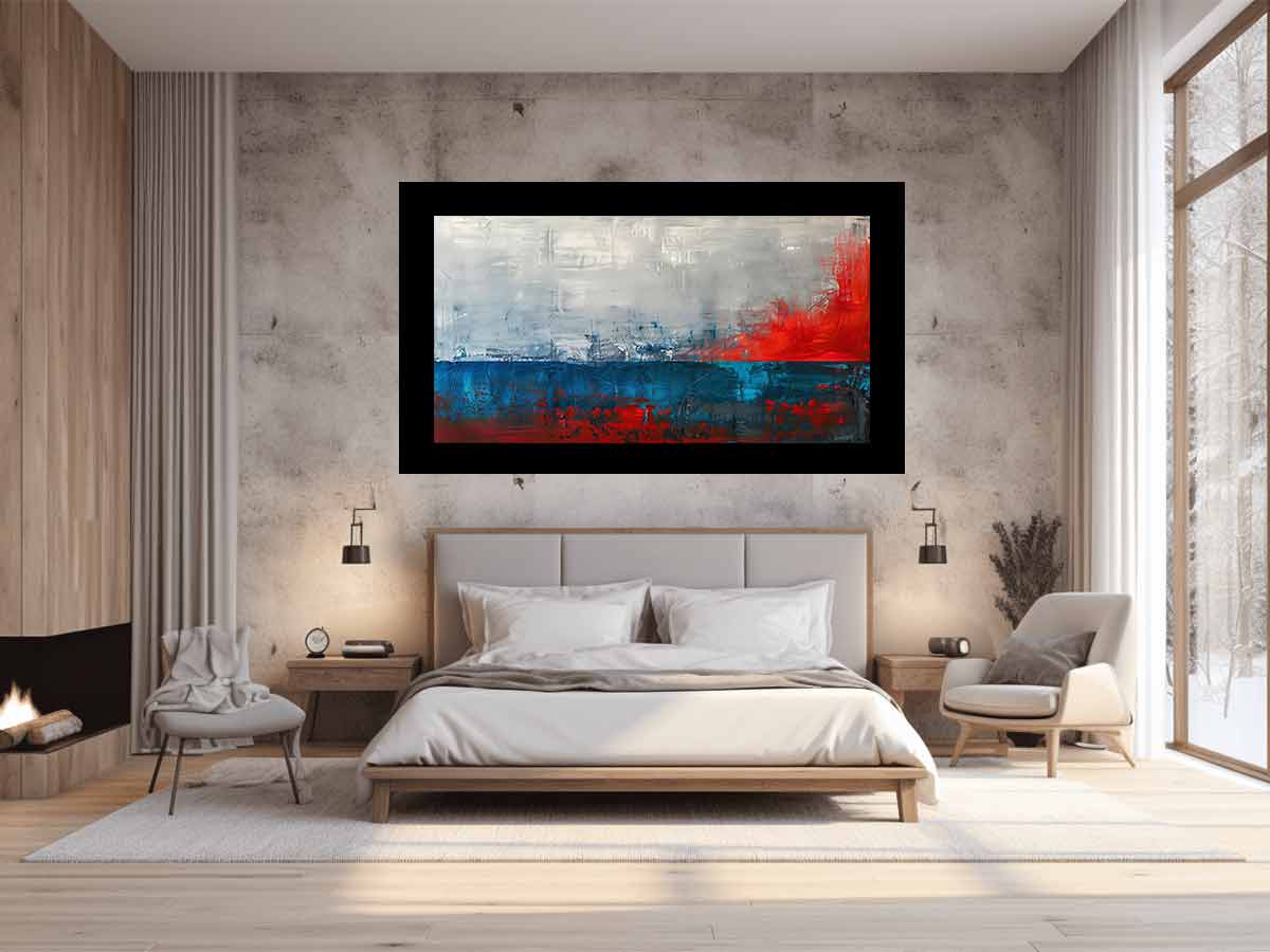Red Blue Abstract Art Painting