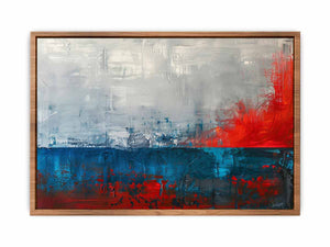 Red Blue Abstract Art Poster