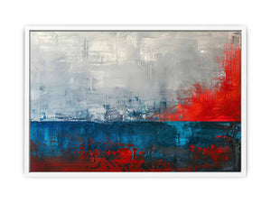 Red Blue Abstract Art Framed Print