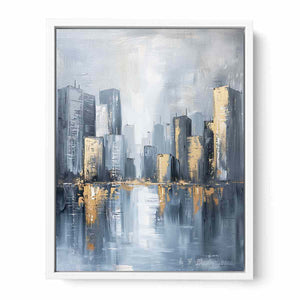 Cityscape Tall Buildings Framed Print