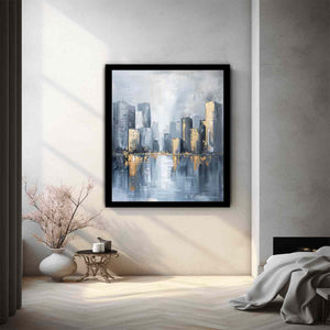 Cityscape Tall Buildings Painting