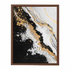 Black Gold Waves Painting Art Print