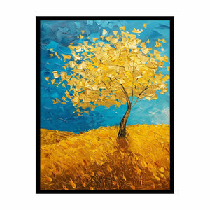 Golden Tree Painting Canvas Print