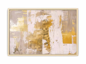 White Gold Abstract Art Art Print