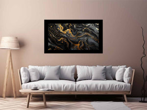 Black Gold Marble Art Painting