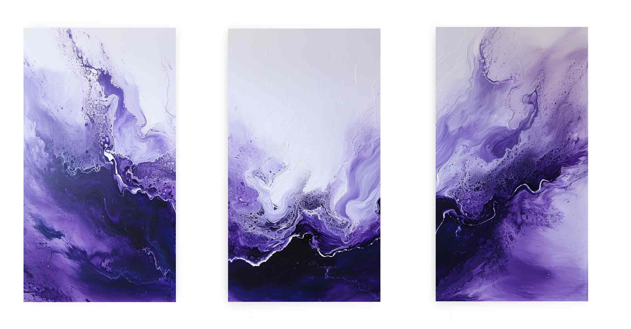 3 Panel Purple Painting