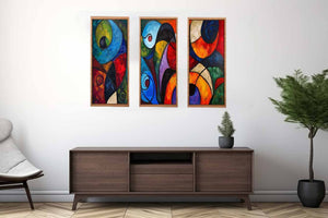 3 Panel Violin Art Painting Set