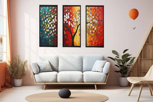 3 Panel Group Art Flower & Tree Painting