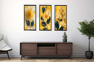 Botanical Yellow Flowers - 3 Piece Set