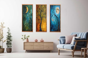 3 Piece Sun & moon Art Set