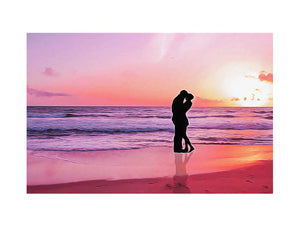 Kiss on Beach Ocean Painting