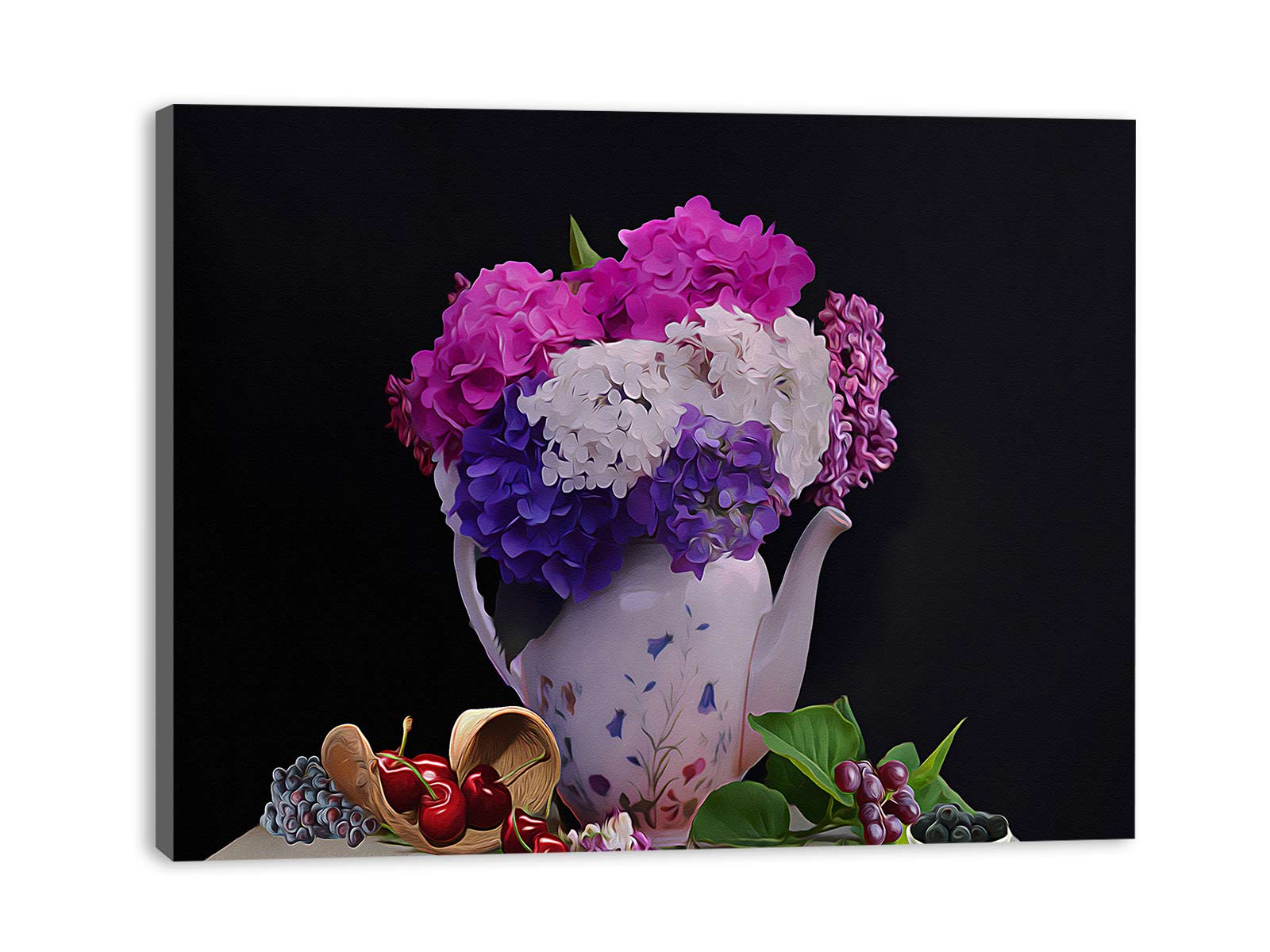 Blue And Pink Still Life Painting