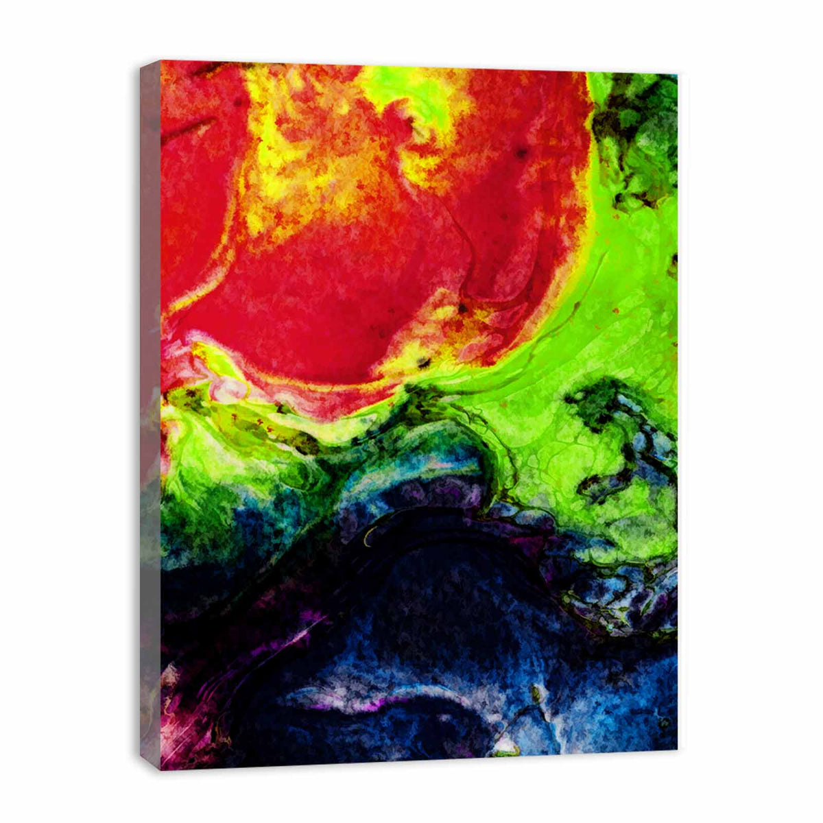 Green Red Abstract Painting