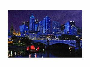 Melbourne Night Veiw Painting