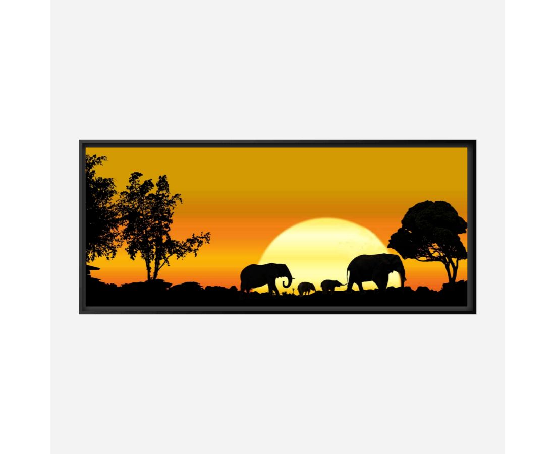 Elephant Group Walking Painting
