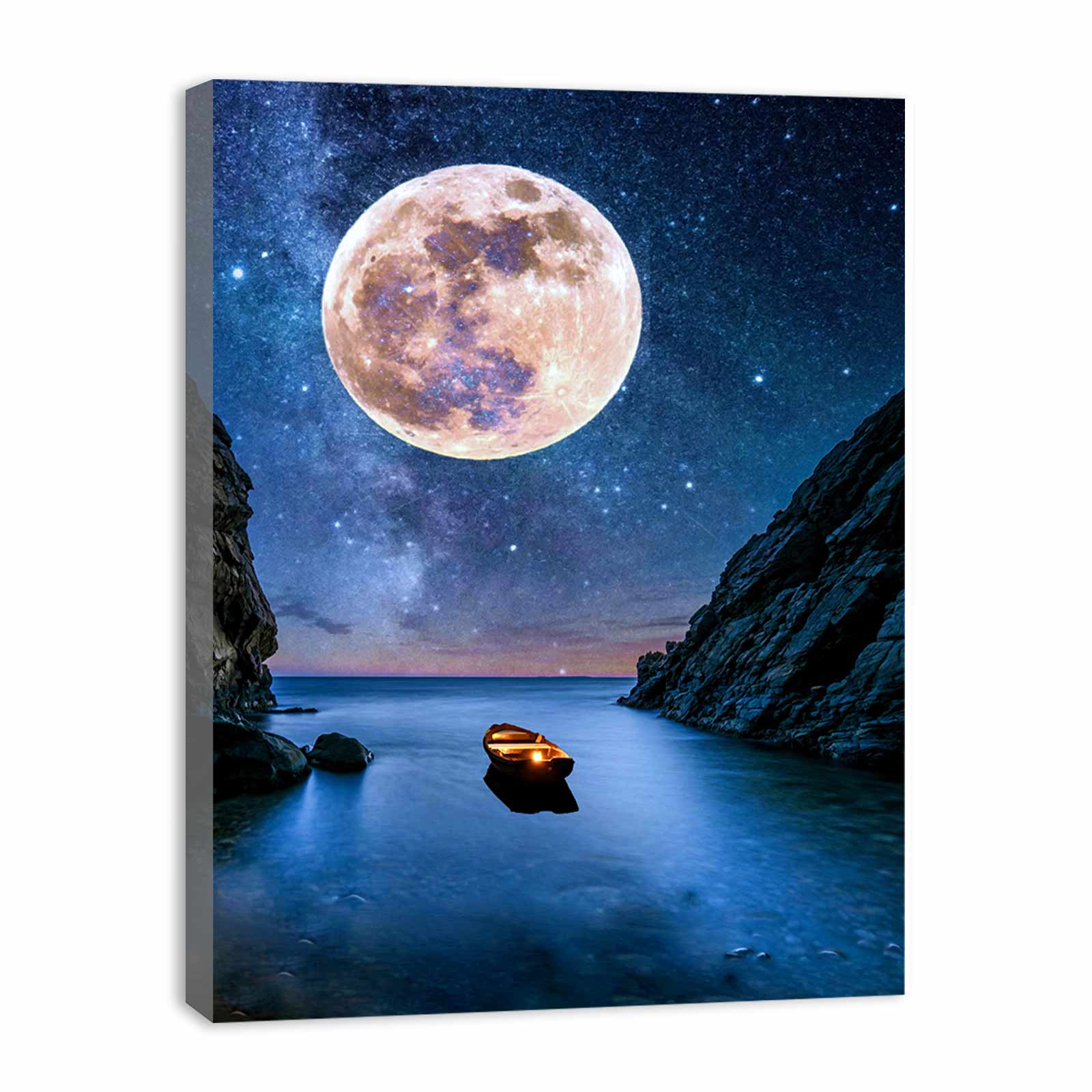 Moon on Beach Painting
