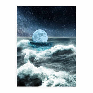 Moon & Sea Storm Painting