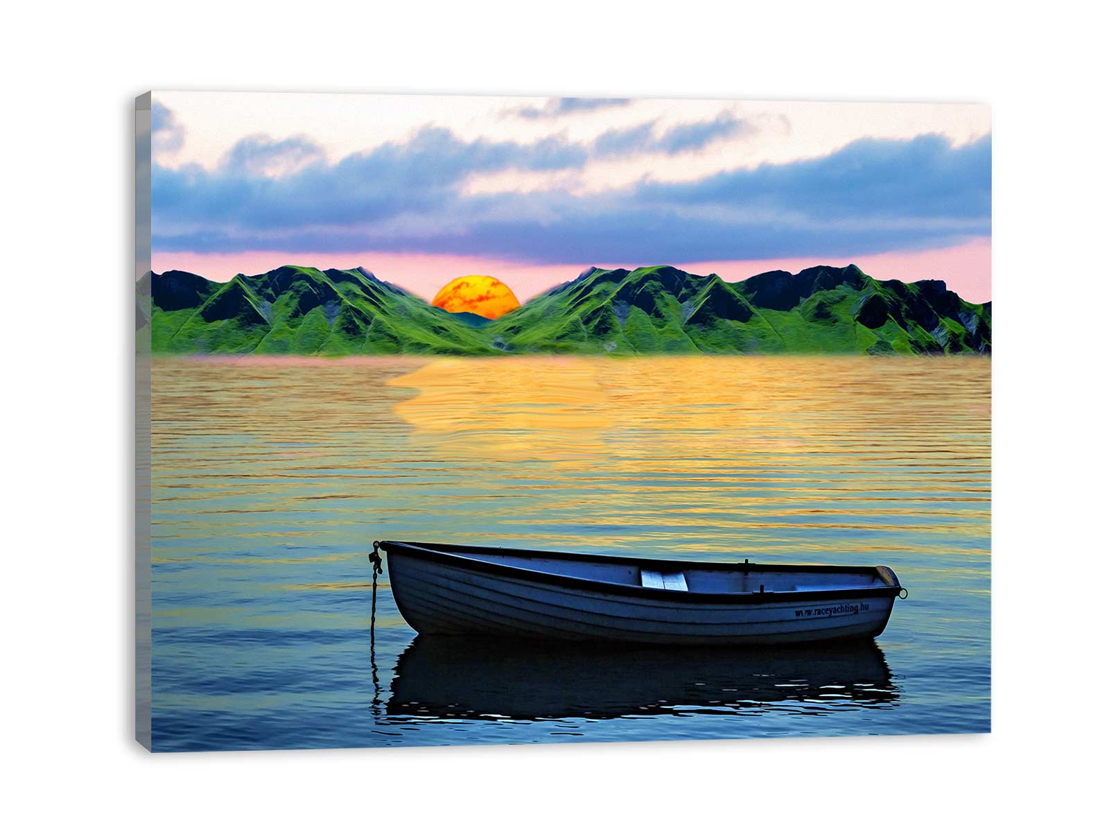 Mountain Lake Sunrise Painting