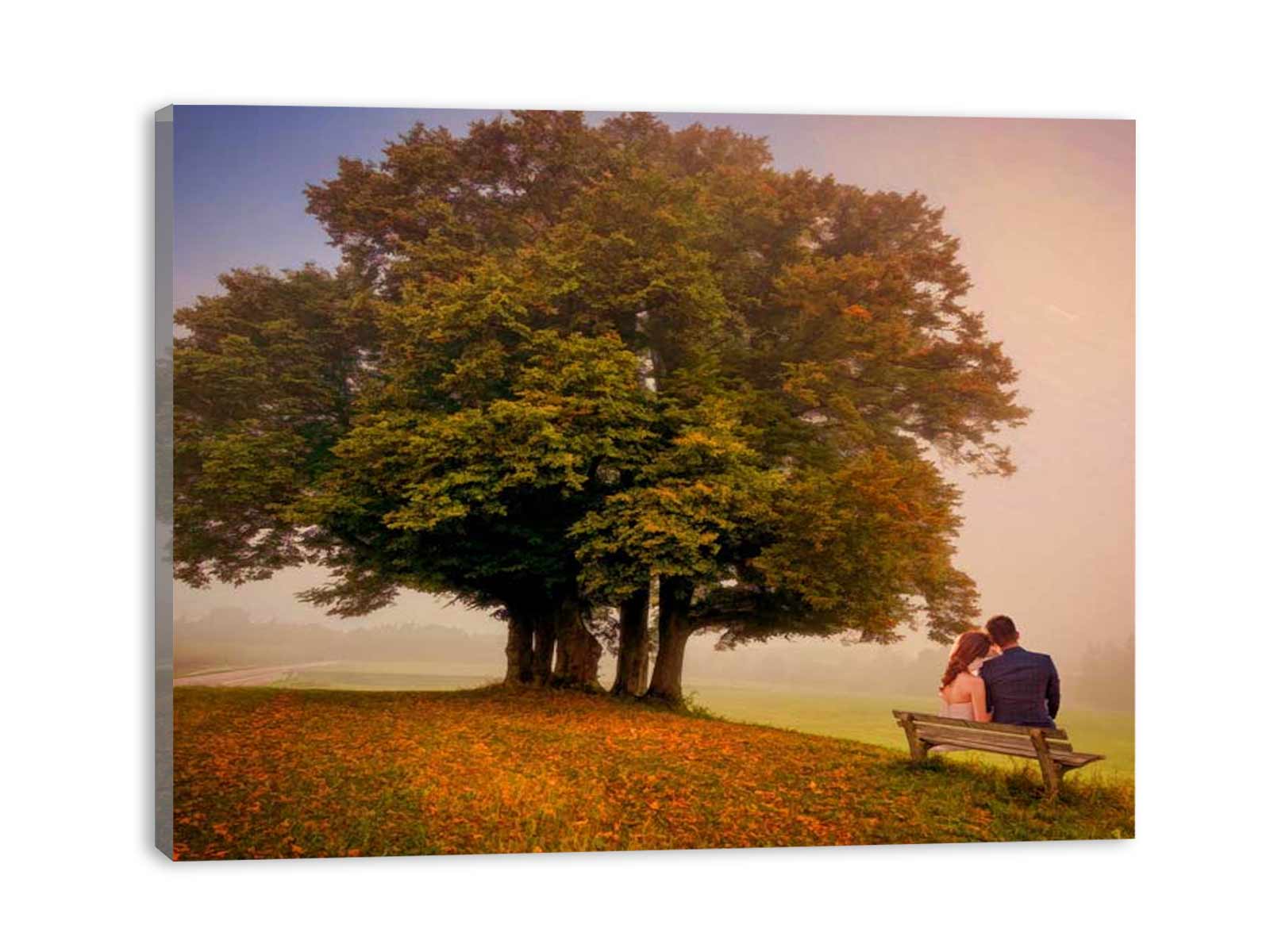 Couple Under Tree Oil Painting