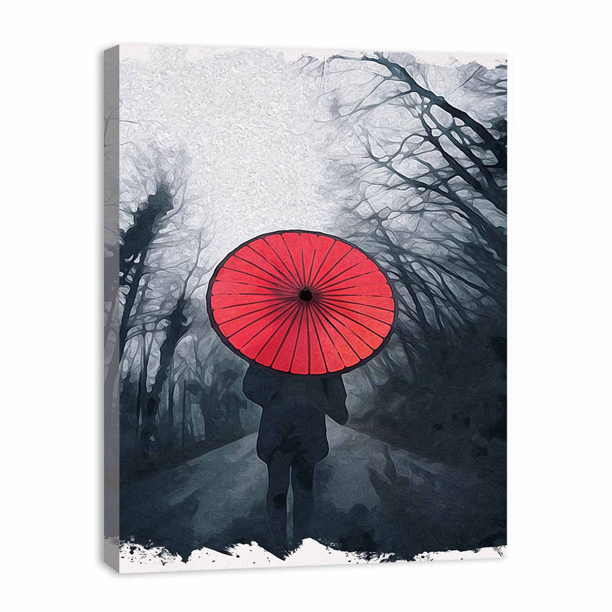 Red Umbrella Painting