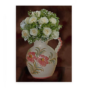 White FLower Bouquet Painting