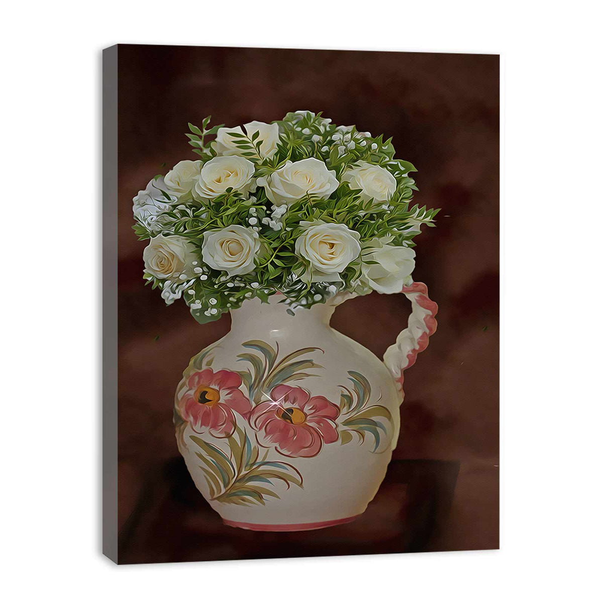 White FLower Bouquet Painting