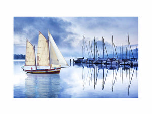 Sailing Ship Blue Painting