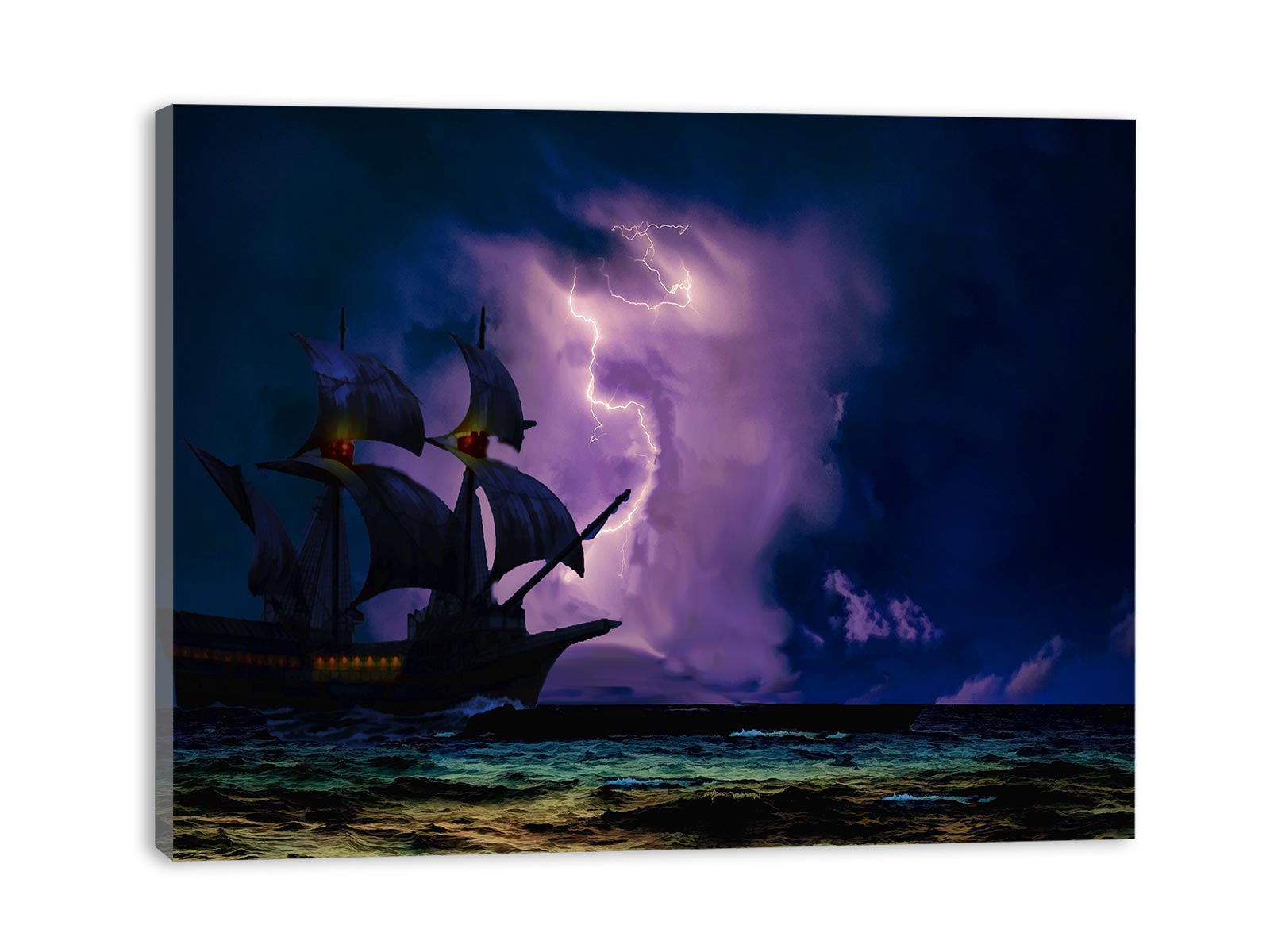 Ship Lightning Painting