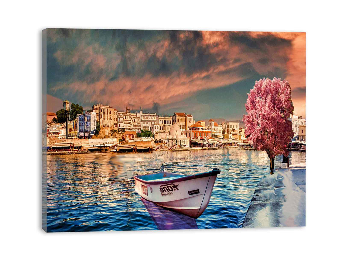 Pink Tree Boat Painting
