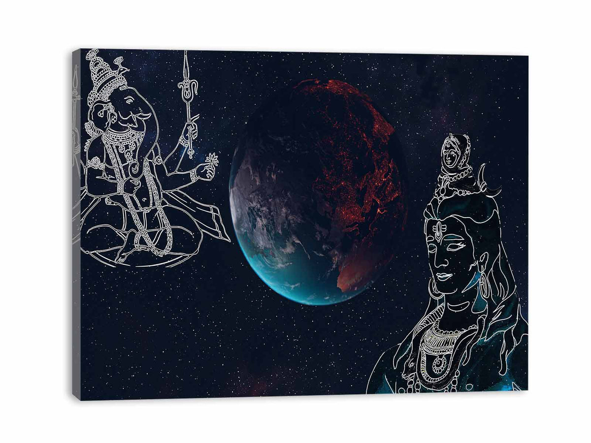 Shiv And Ganesha Painting