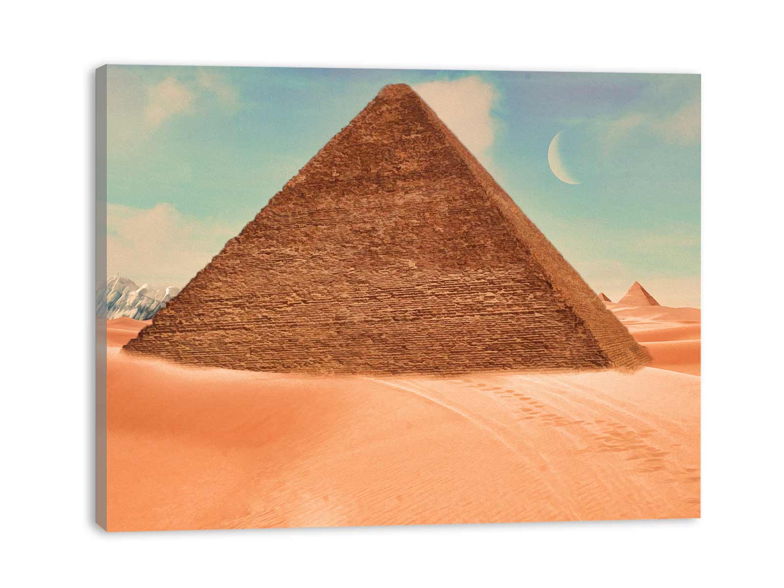 Brown Pyramid Moon Painting