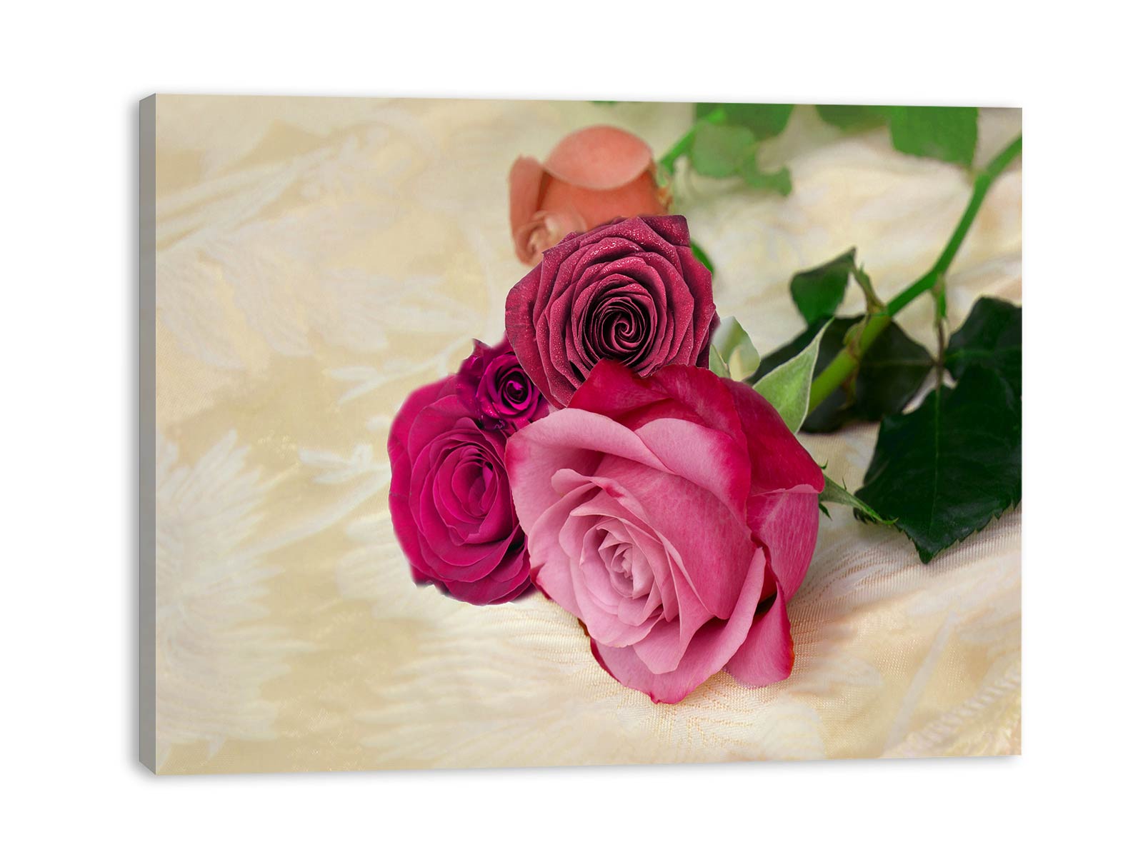 Roses With Leaf Painting