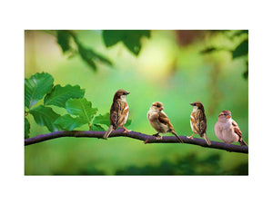 Bird on Tree Branch Painting