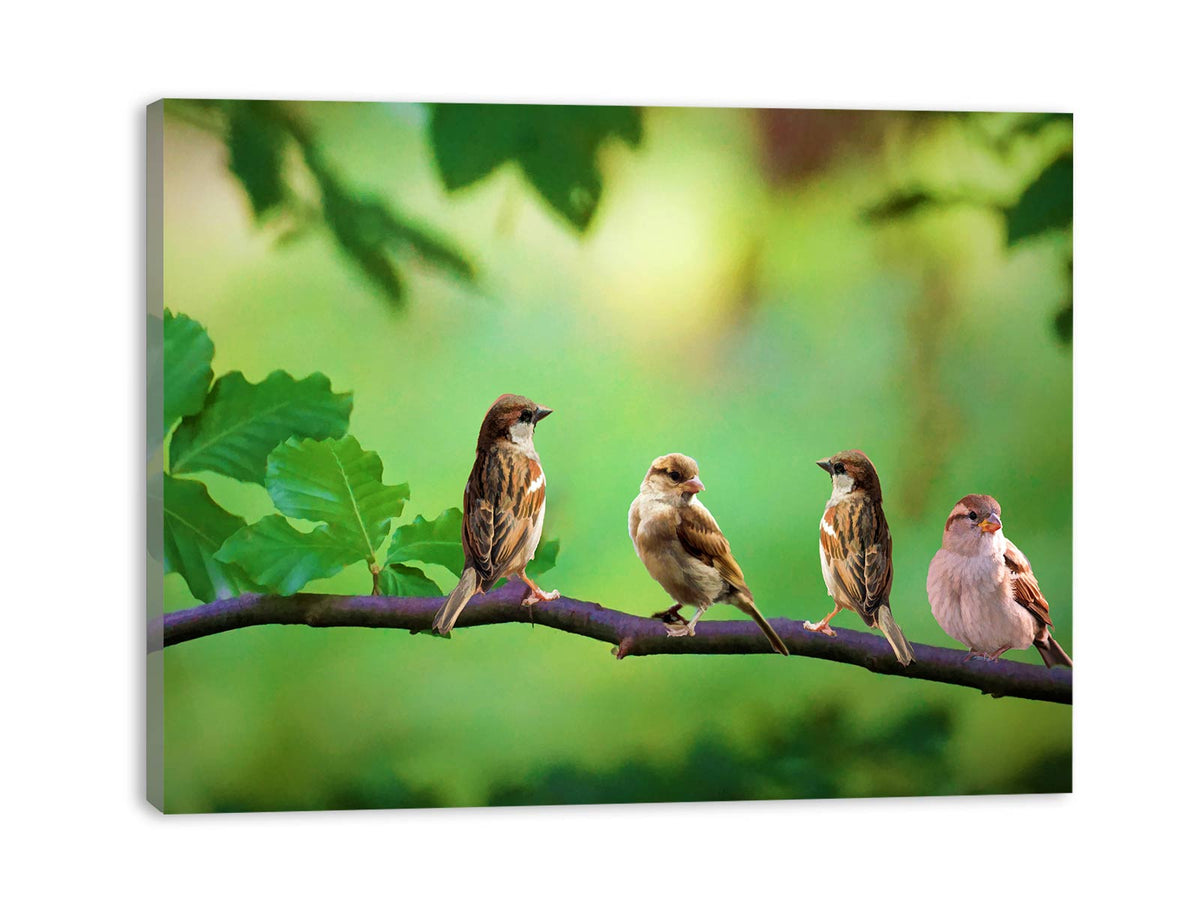 Bird on Tree Branch Painting