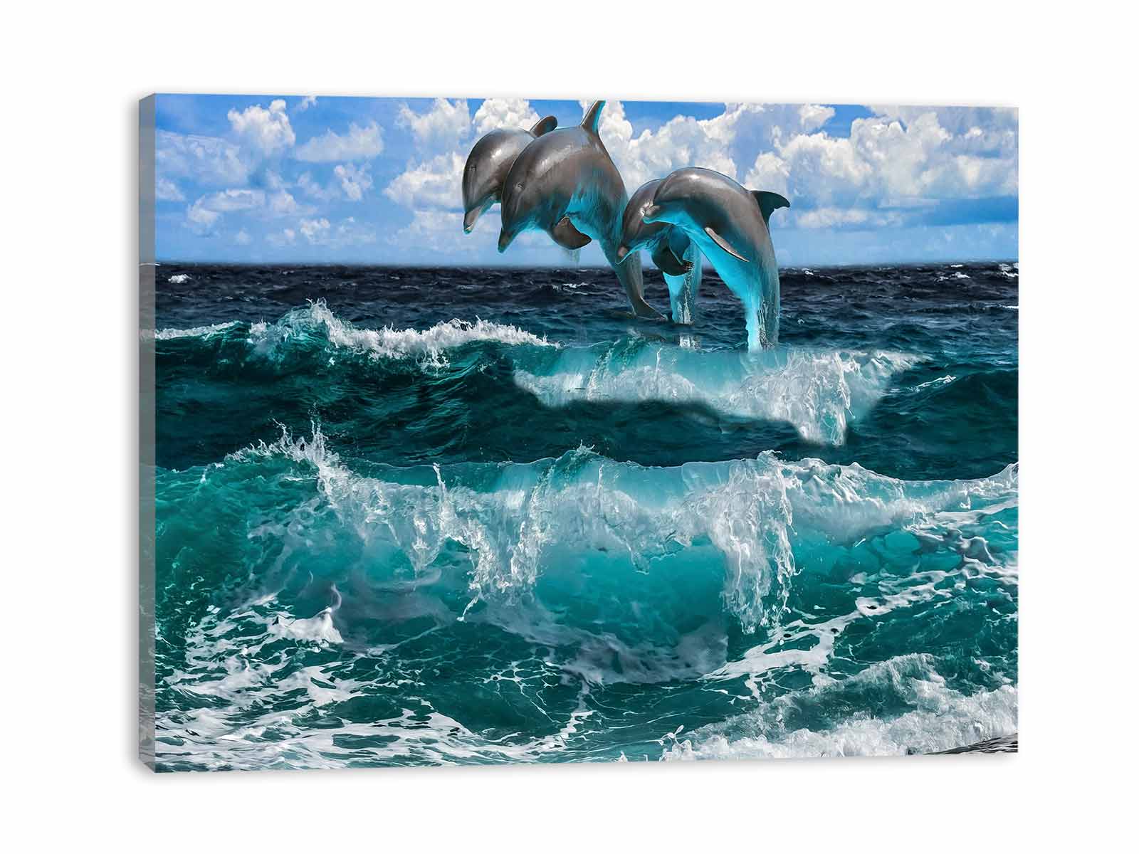 Three Dolphin dancing on water Painting