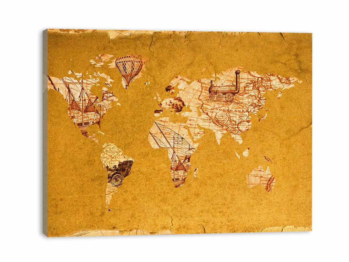 Brown Worldmap Painting