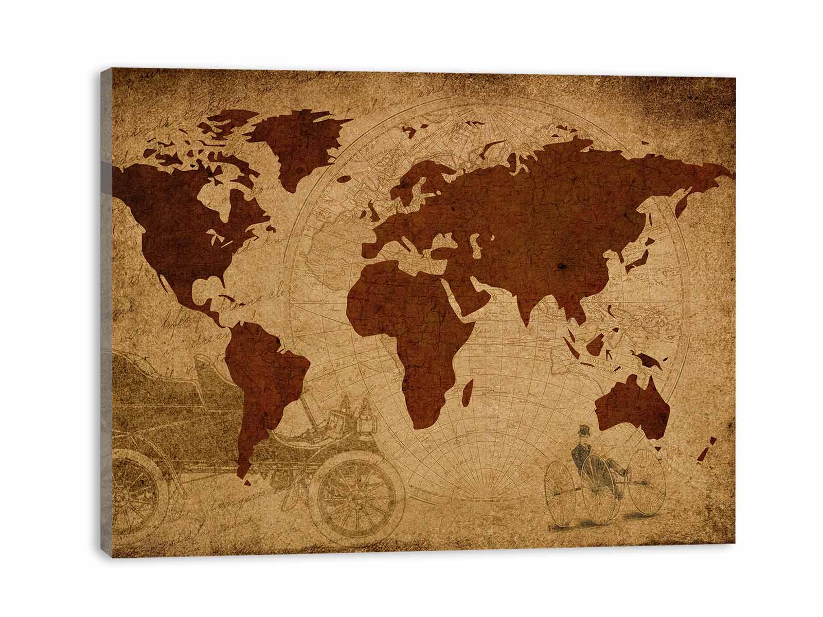 Worldmap Black Painting