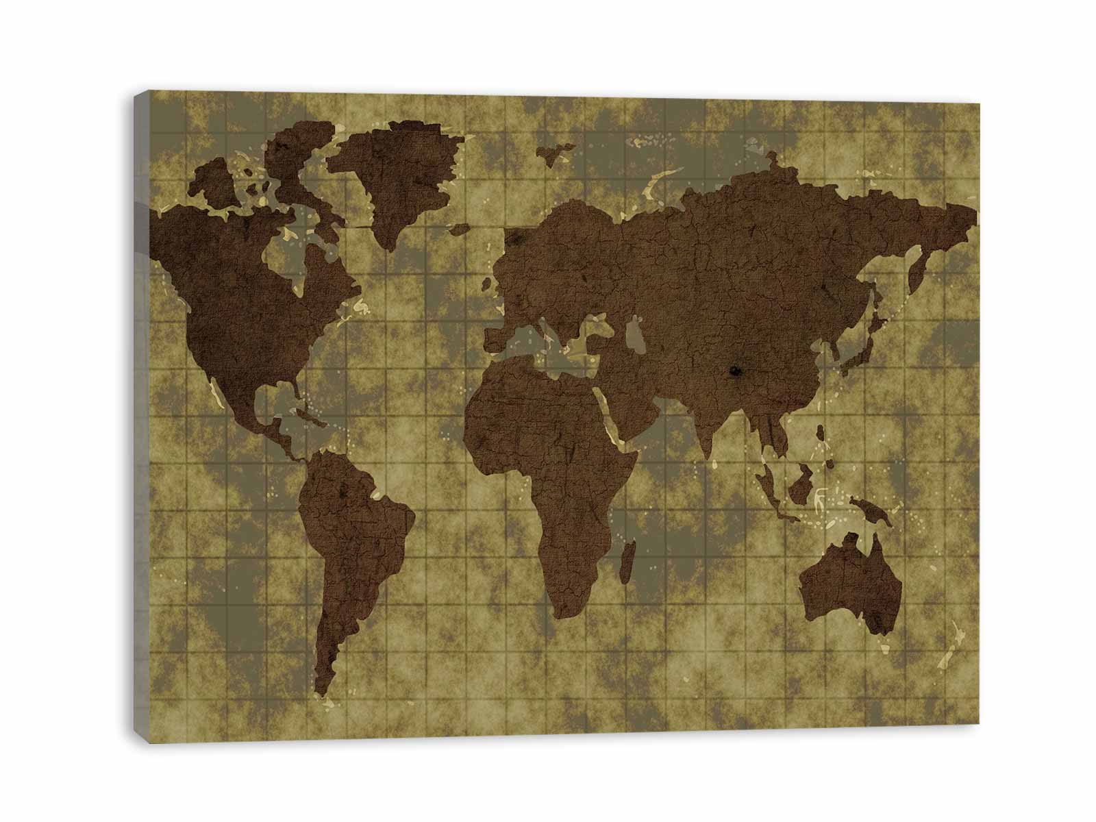 Worldmap Green Painting
