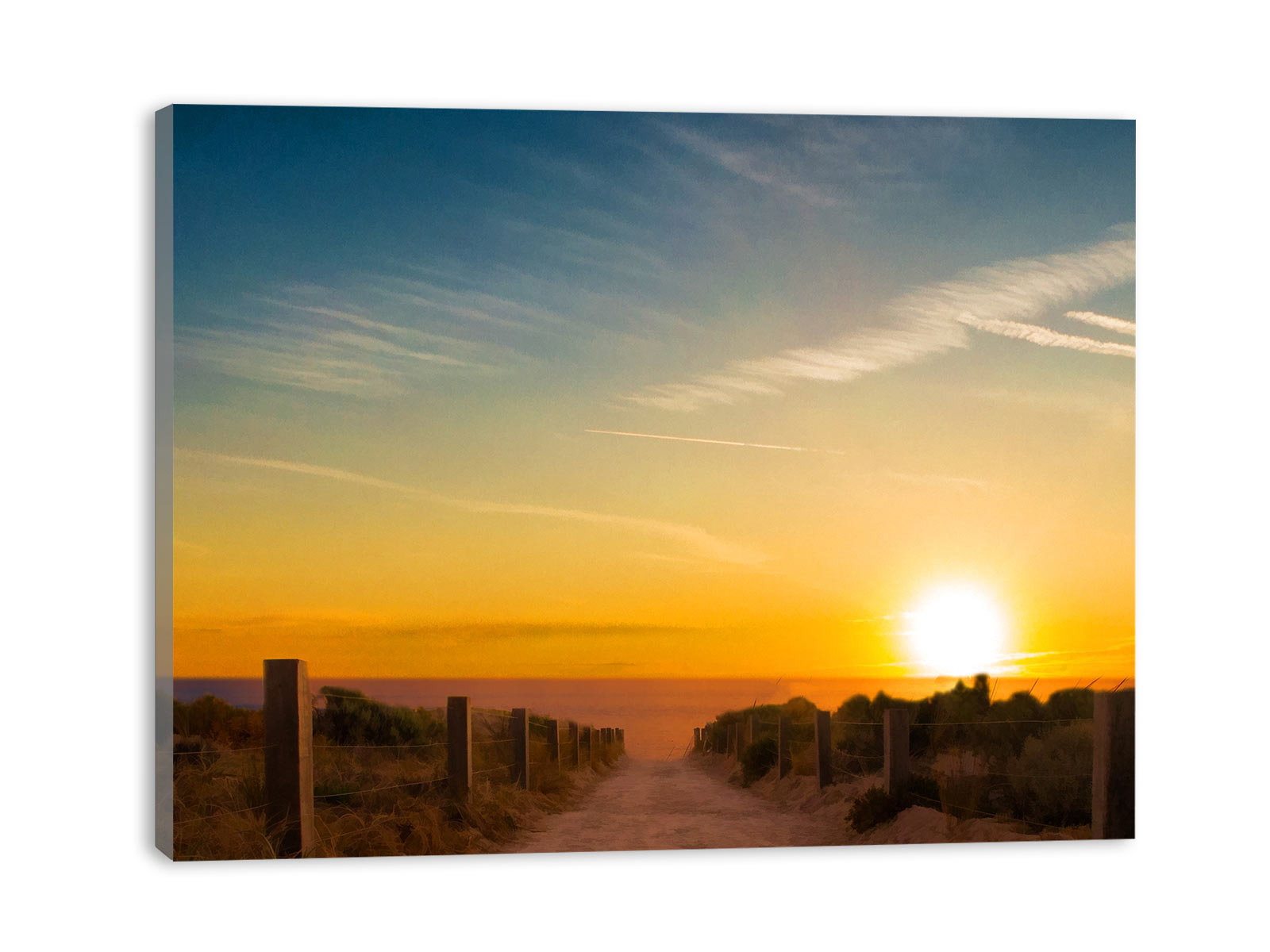 Path to sea Sunrise Painting